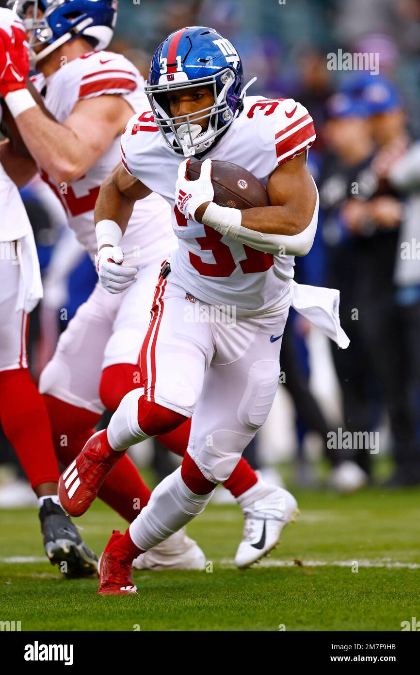 New York Giants' Matt Breida plays during an NFL divisional round playoff  football game, Saturday, Jan. 21, 2023, in Philadelphia. (AP Photo/Matt  Slocum Stock Photo - Alamy