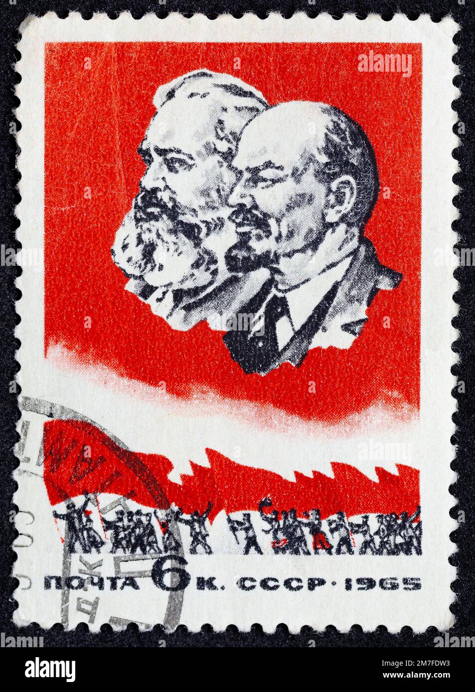 USSR CIRCA 1965 Postage stamp 6 kopeck printed in the Soviet Union