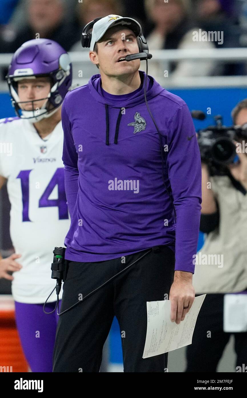 Minnesota Vikings head coach Kevin O'Connell watches during the first ...