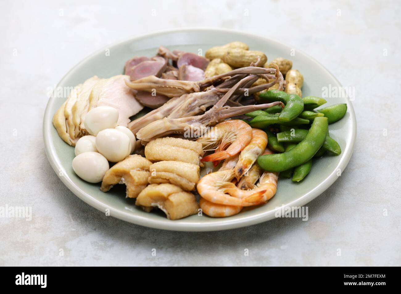 Traditional Shanghai summer cuisine. the meat and vegetables were soaked in aged Chinese wine lees brine. Stock Photo