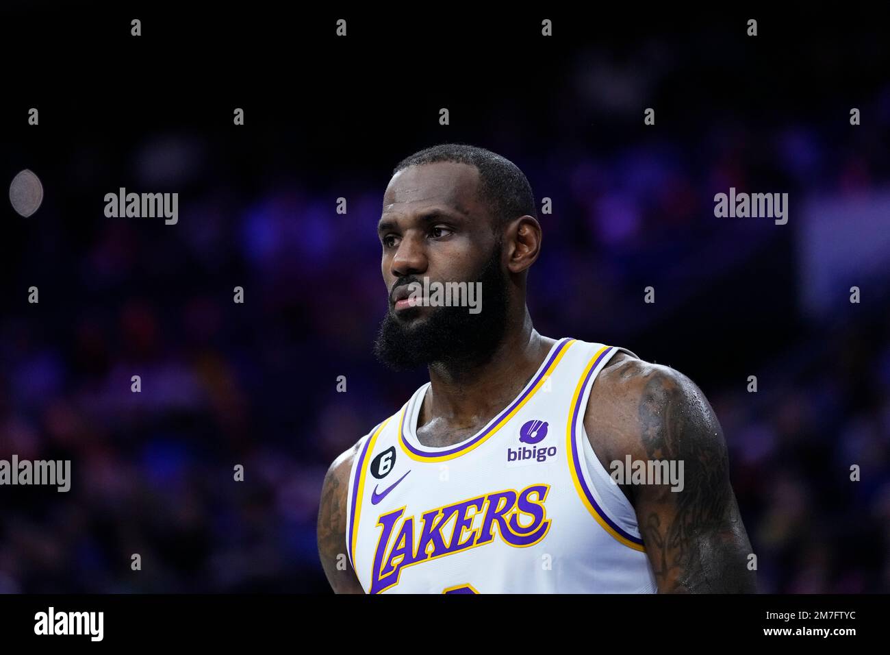 Los Angeles Lakers' LeBron James plays during an NBA basketball game ...