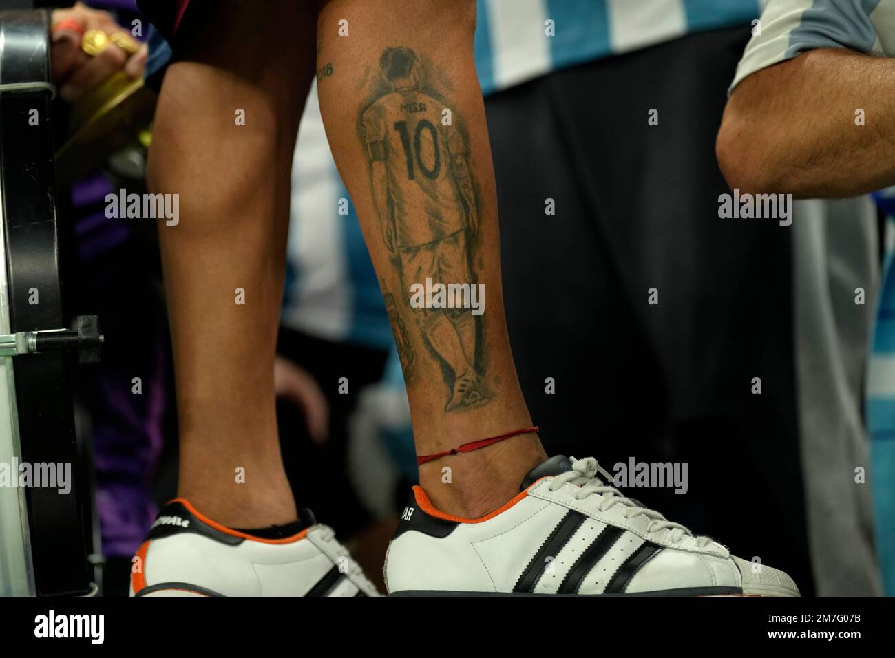 Realistic Messi tattoo located on the upper arm