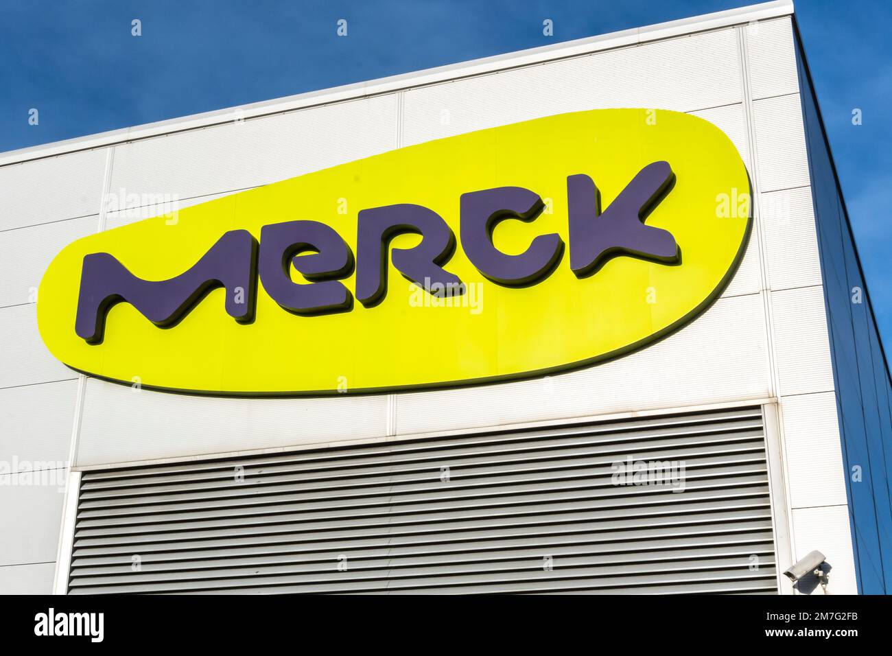 Logo for the American multinational pharmaceutical company Merck. The