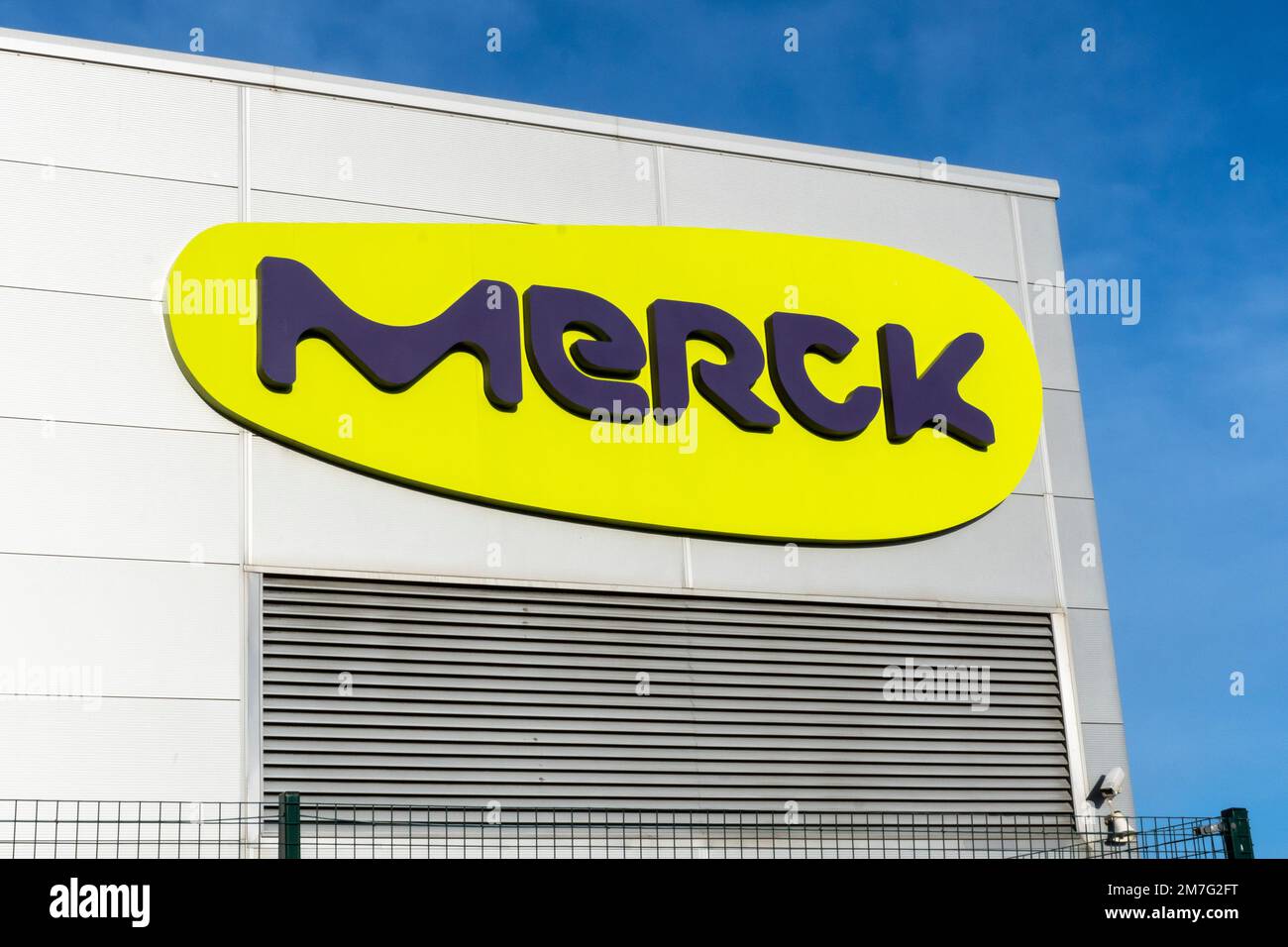 Logo for the American multinational pharmaceutical company Merck. The