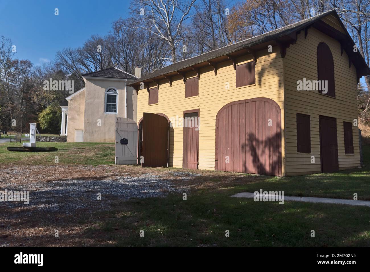 carriage house, Workers' Hill at Hagley Museum, Wilmington, Delaware, USA Stock Photo