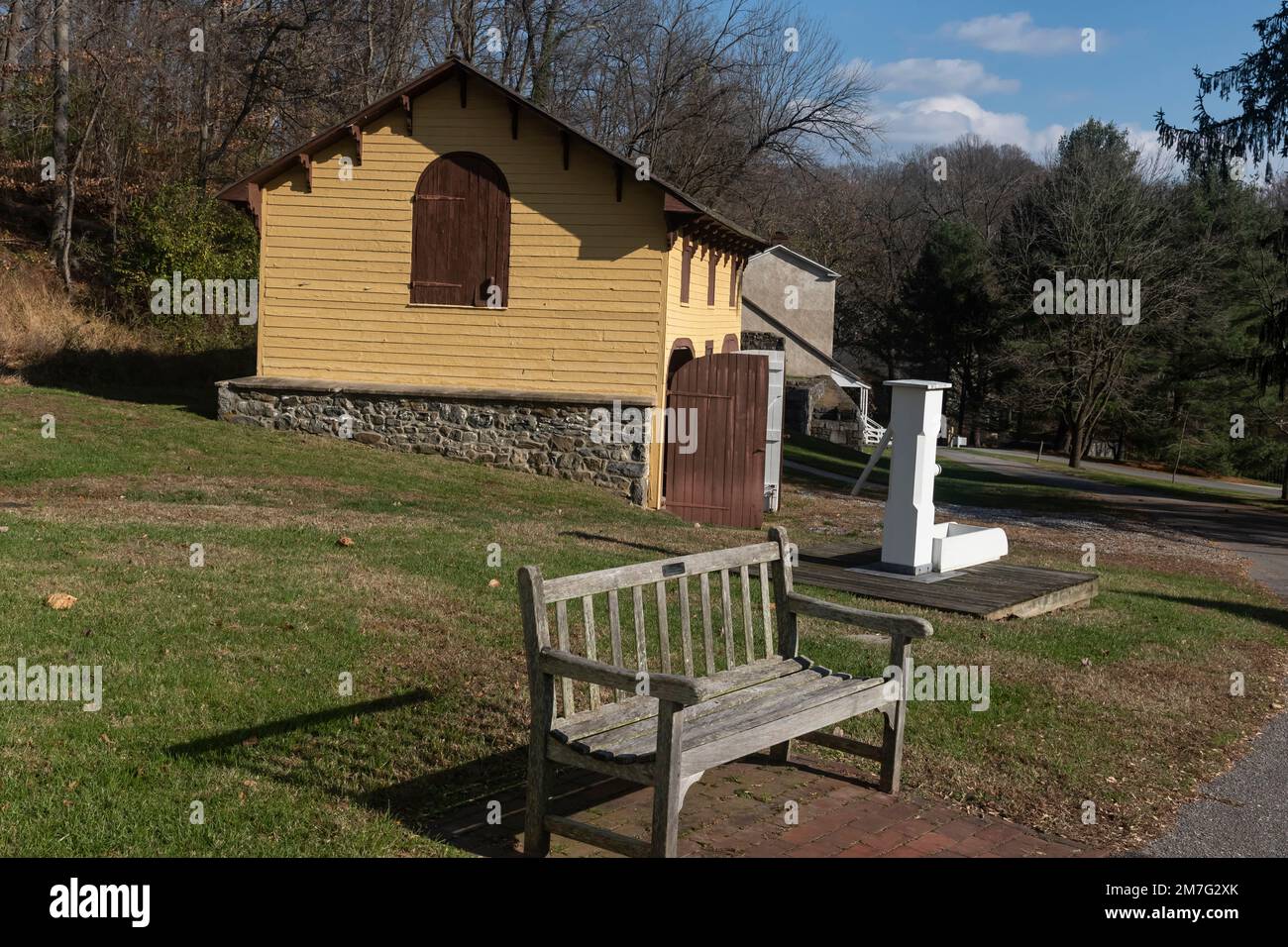 carriage house, Workers' Hill at Hagley Museum, Wilmington, Delaware, USA Stock Photo