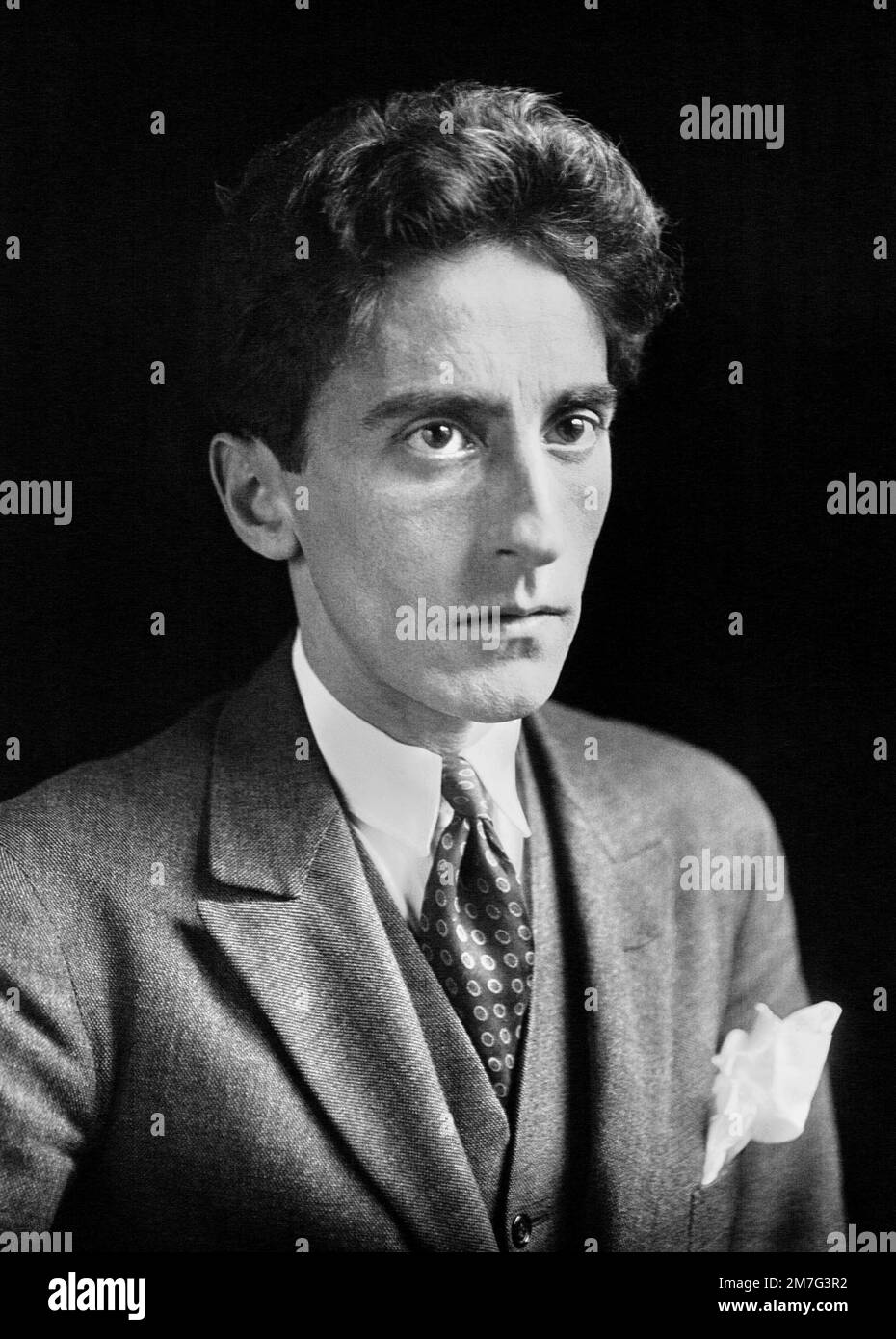 Jean Cocteau. Portrait of the French  poet, playwright, novelist, designer and filmmaker, Jean Maurice Eugène Clément Cocteau (1889-1963), 1923 Stock Photo