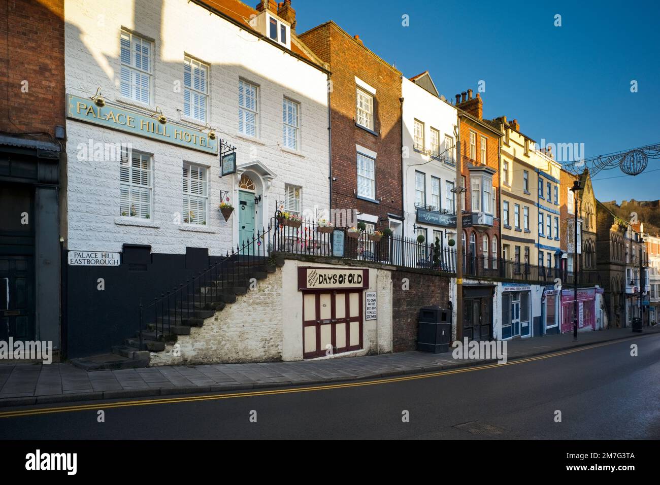 Palace Hill and Eastborough in the older part of Scarborough Stock Photo