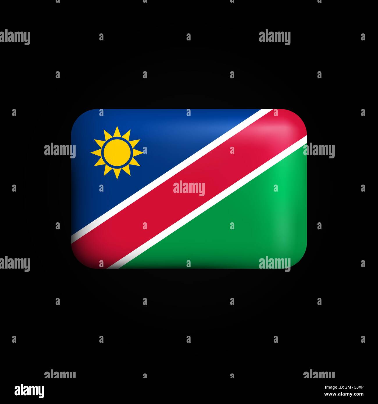 Namibia Flag 3d Icon National Flag Of Namibia Vector Illustration