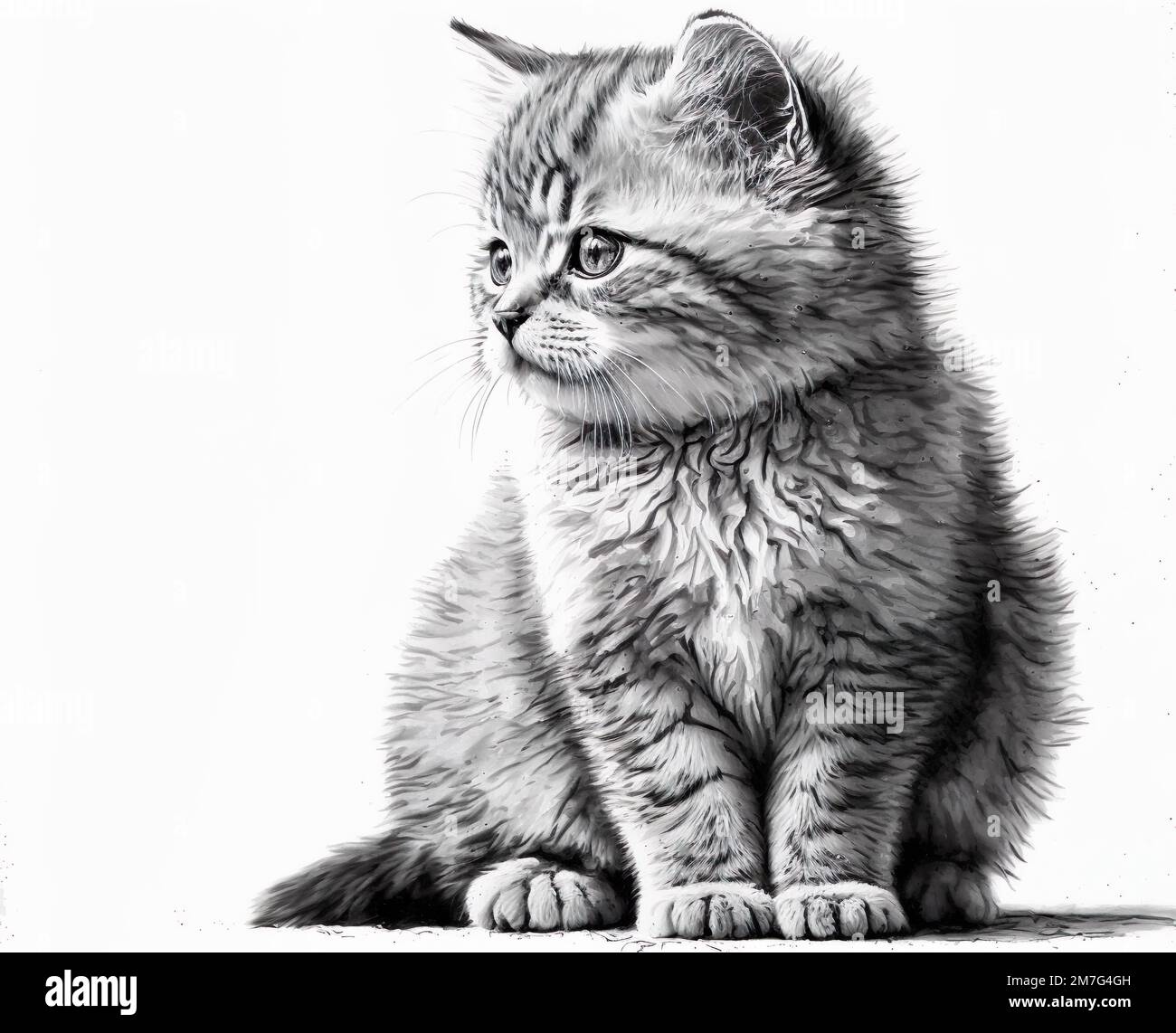 Cat illustration isolated on white background Stock Photo - Alamy
