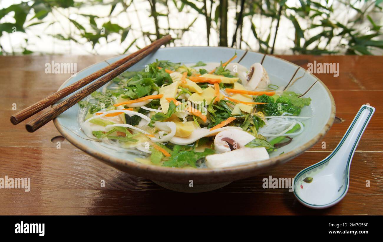 Vegan Vietnamese Pho Soup. Phở, often written as pho, is a traditional