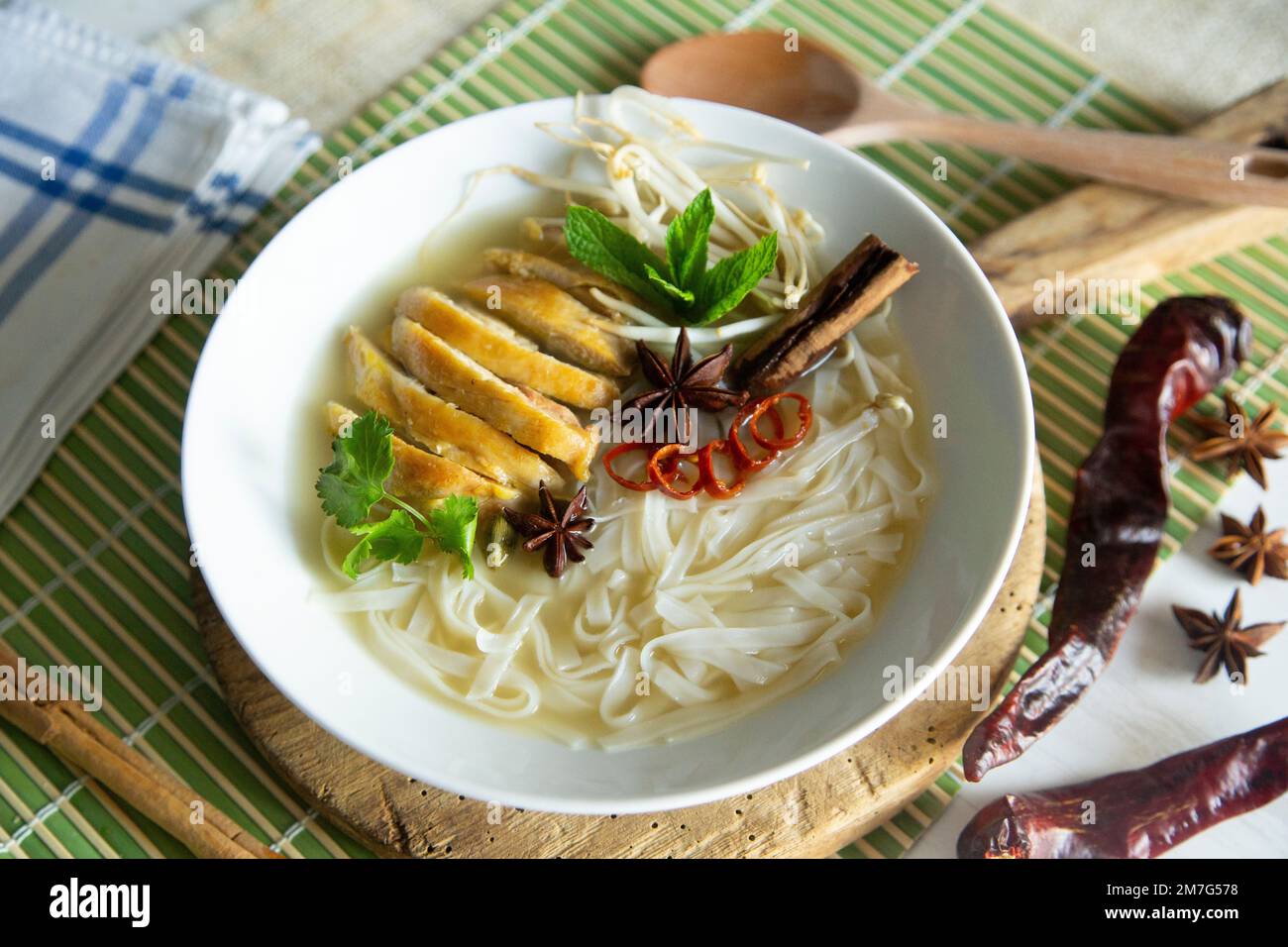 Chicken Vietnamese Pho Soup. Phở, often written as pho, is a