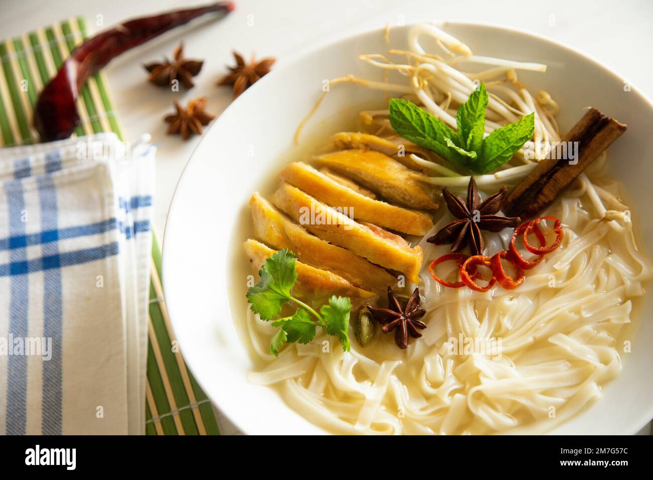 Chicken Vietnamese Pho Soup. Phở, often written as pho, is a