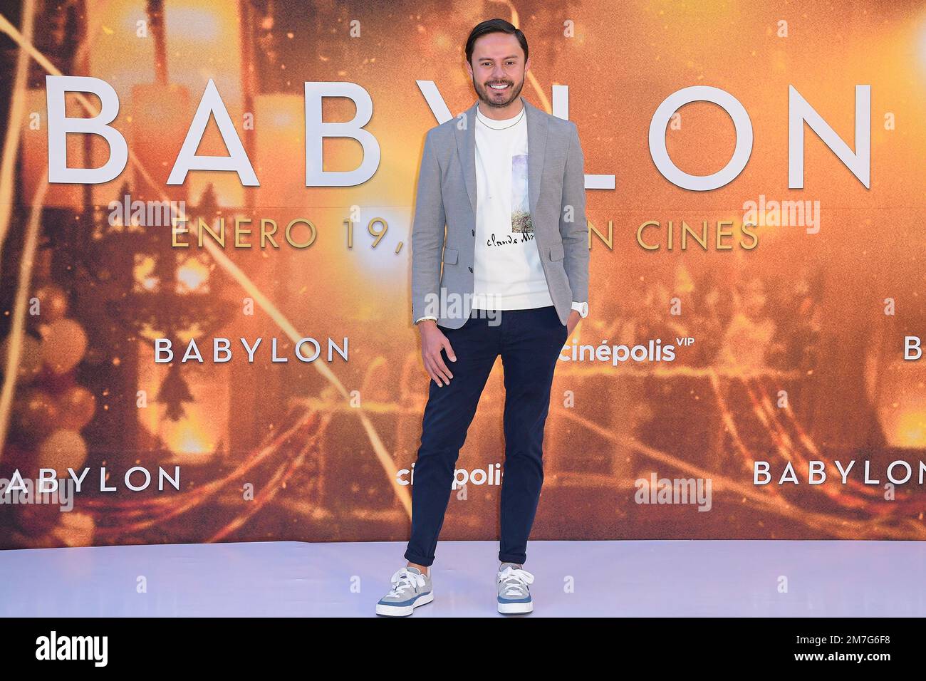 Mexico City, Mexico. 08th Jan, 2023. January 8, 2023, Mexico City, Mexico: Alan Raamrey attends the red carpet of the Babylon film premiere at Plaza Carso. on January 8, 2023 in Mexico City, Mexico. (Photo by Jaime Nogales/ Eyepix Group) (Photo by Eyepix/NurPhoto) Credit: NurPhoto SRL/Alamy Live News Stock Photo