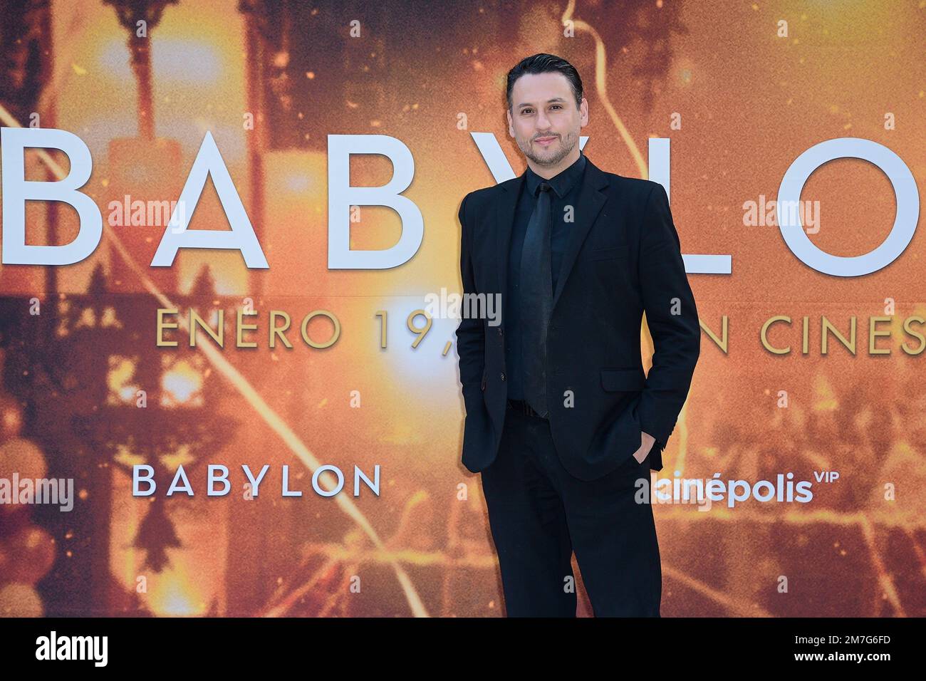 Mexico City, Mexico. 08th Jan, 2023. January 8, 2023, Mexico City, Mexico: Walter Campos attends the red carpet of the Babylon film premiere at Plaza Carso. on January 8, 2023 in Mexico City, Mexico. (Photo by Jaime Nogales/ Eyepix Group) (Photo by Eyepix/NurPhoto) Credit: NurPhoto SRL/Alamy Live News Stock Photo