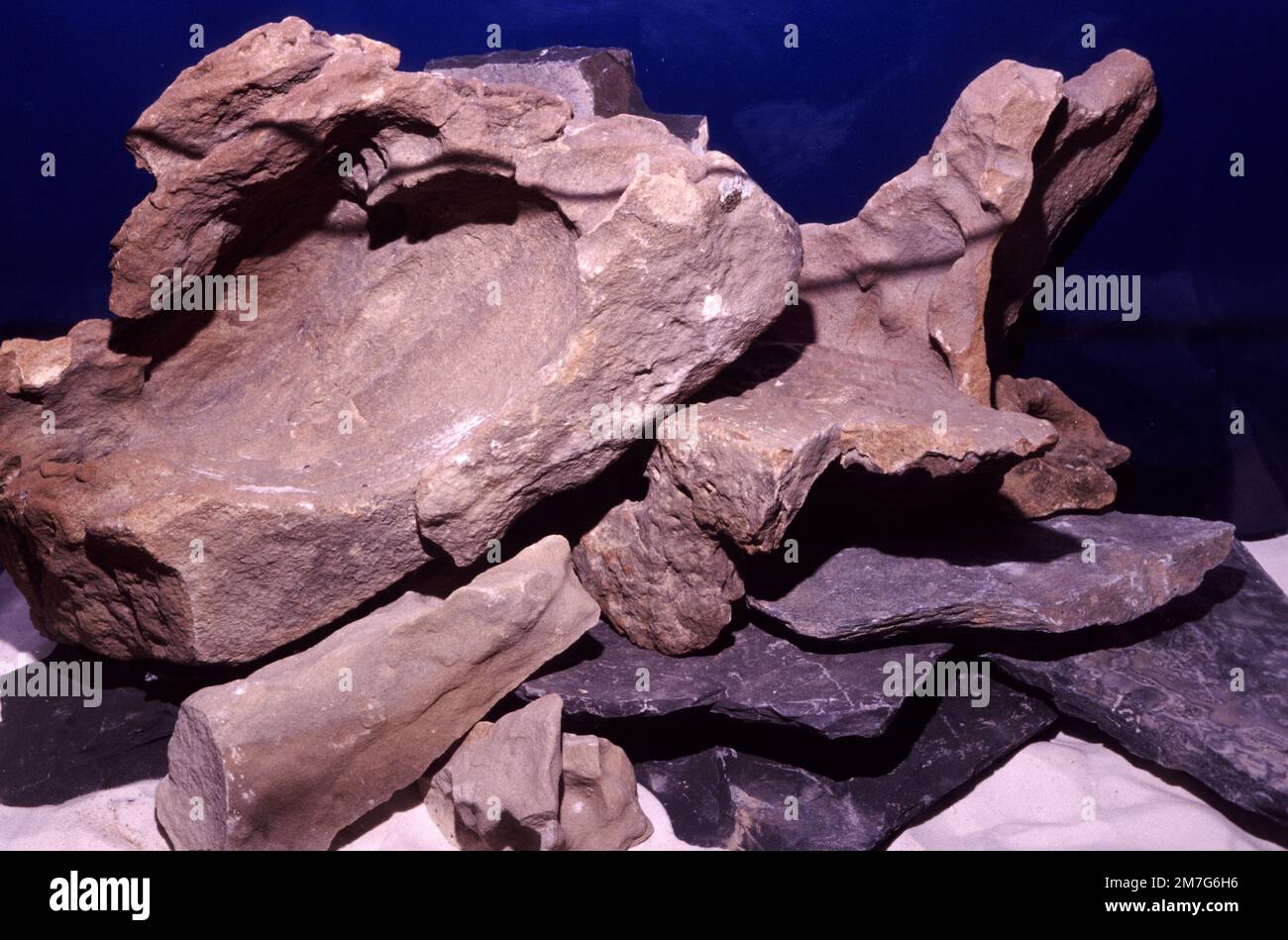 Rocks for fish tank ornament for Malawi and Tanganyika cichlids Stock Photo