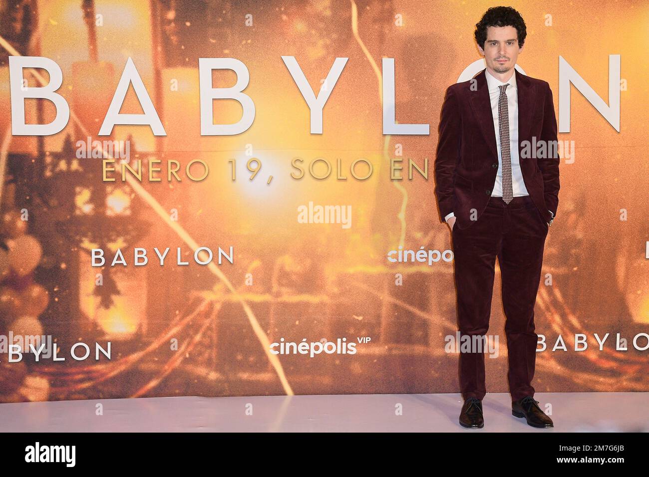 Mexico City, Mexico. 08th Jan, 2023. January 8, 2023, Mexico City, Mexico: Damien Chazelle attends the red carpet of the Babylon film premiere at Plaza Carso. on January 8, 2023 in Mexico City, Mexico. (Photo byJaime Nogales/ Eyepix Group) (Photo by Eyepix/NurPhoto) Credit: NurPhoto SRL/Alamy Live News Stock Photo