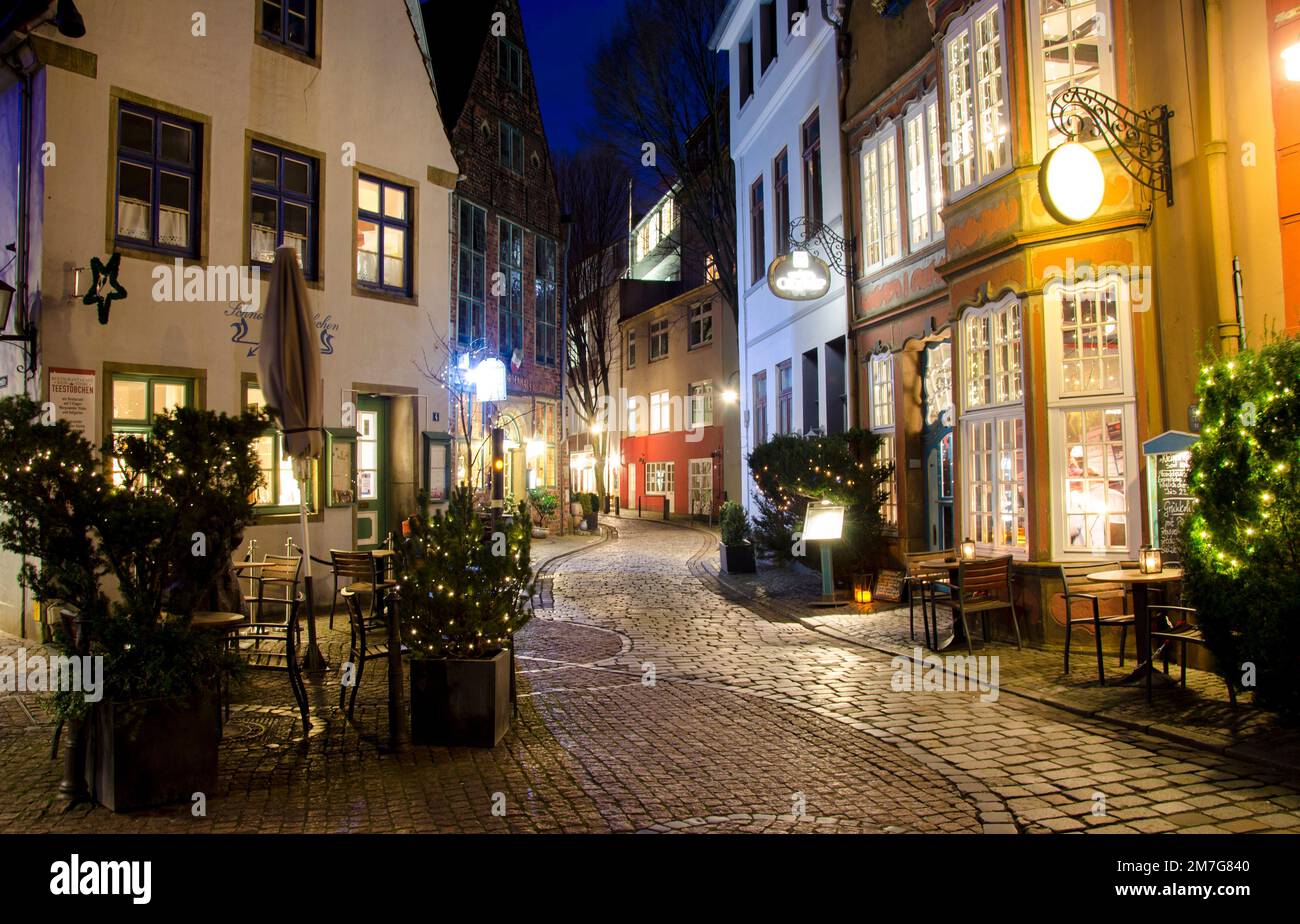 Bremen Schnoor Lights Stock Photo