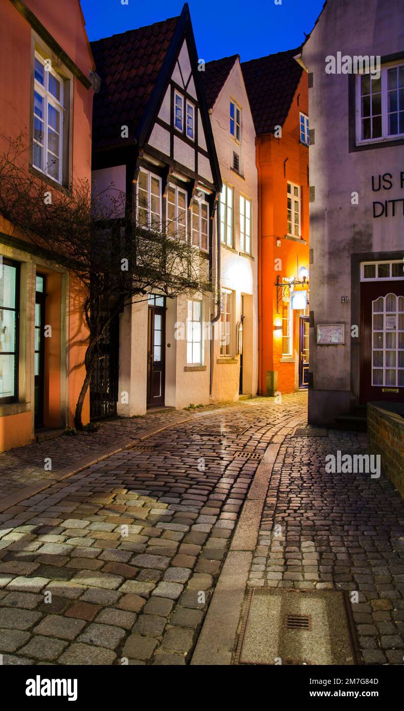 Bremen Schnoor Lights Stock Photo