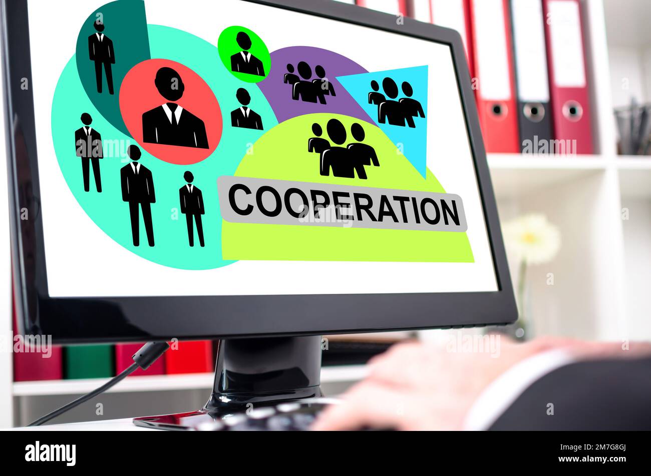 Cooperation concept shown on a computer screen Stock Photo