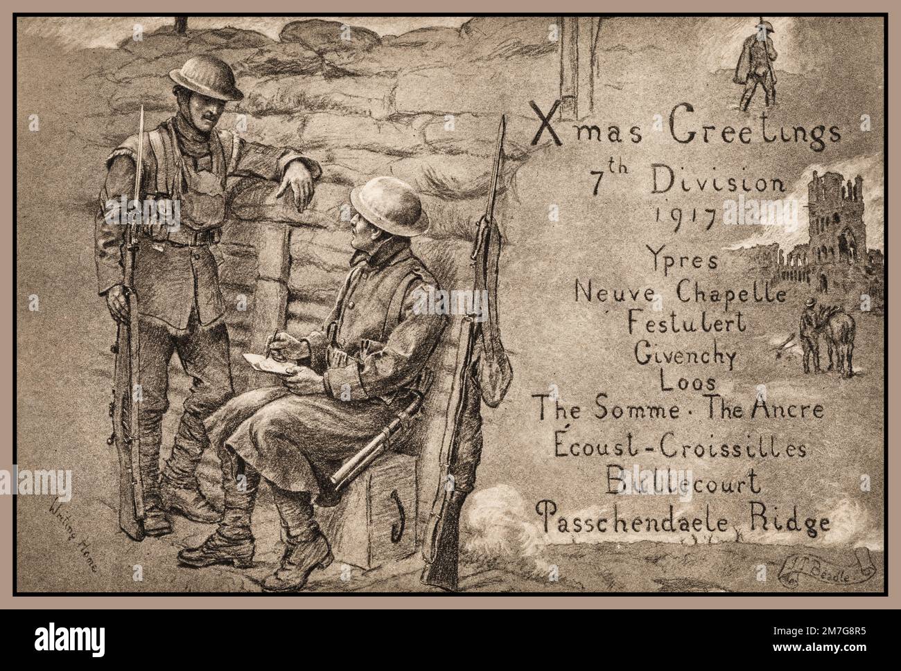WW1 USA soldier Christmas post card WW1 USA soldier Christmas post card