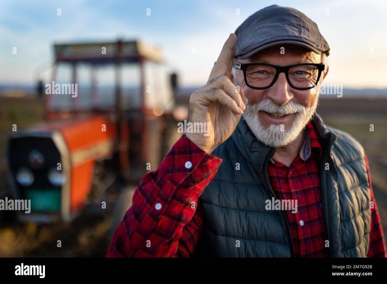 Happy old caucasian farmer working hi-res stock photography and images ...