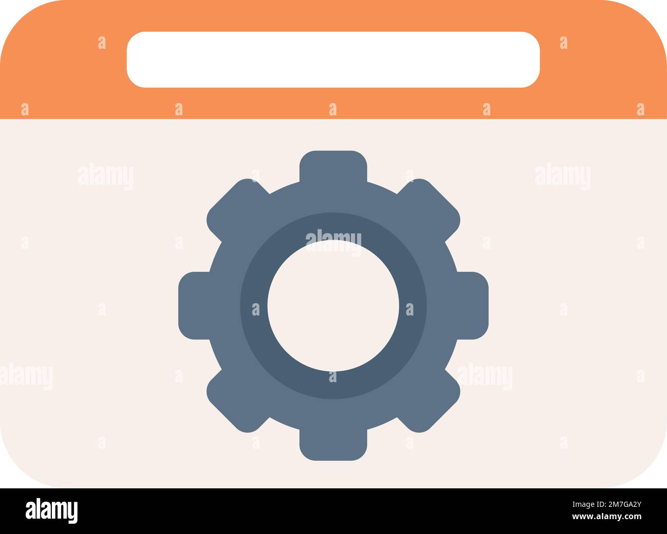Gear system icon flat vector. Button interface. Internet website isolated Stock Vector