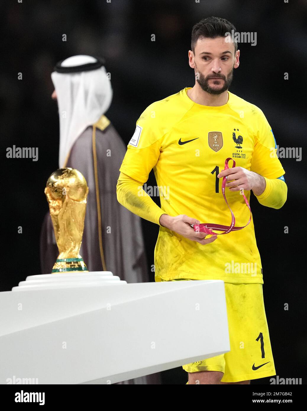 File photo dated 18122022 of France goalkeeper Hugo Lloris with his