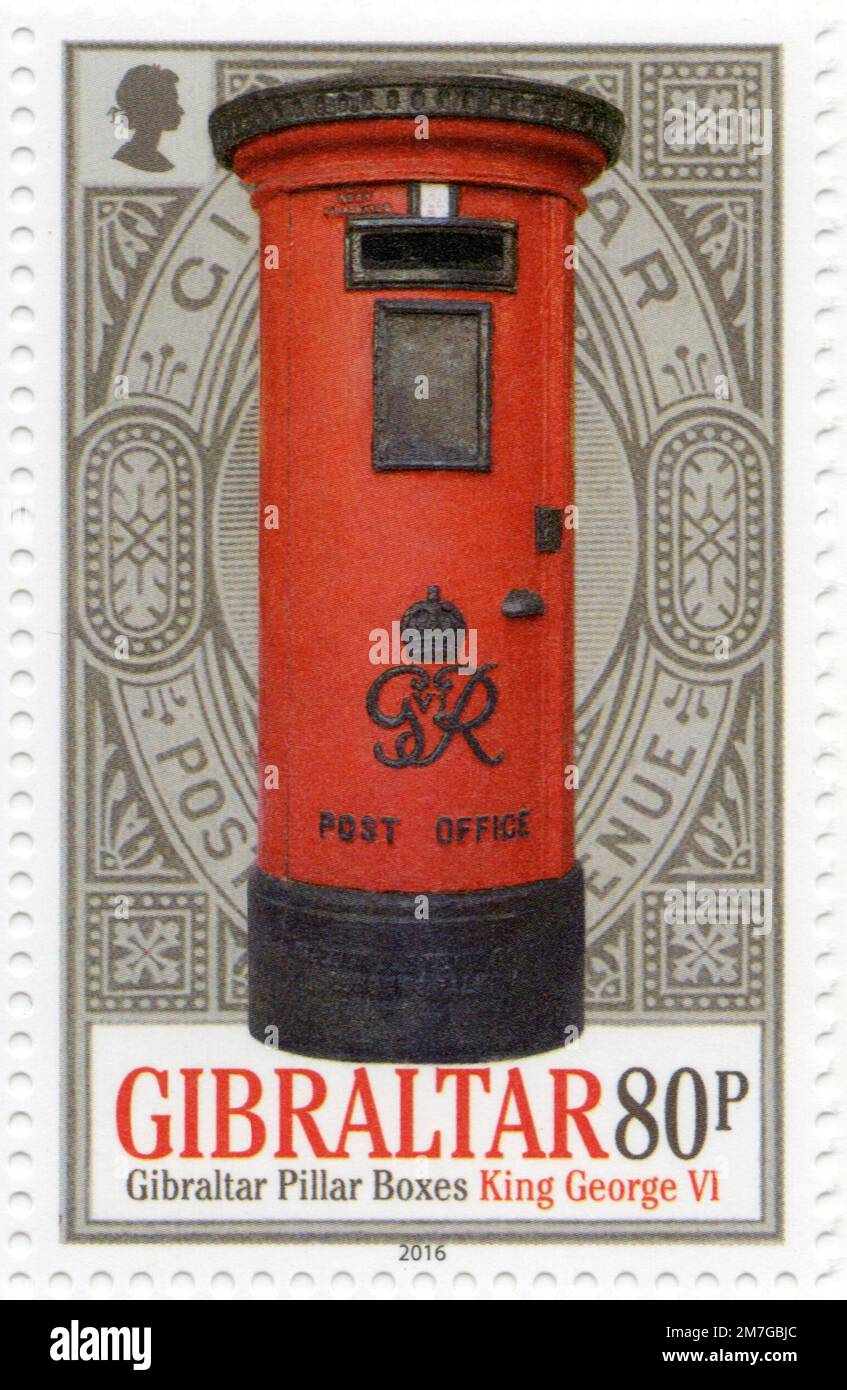 King George VI - Pillar Box - Royal Seal (Cyphers) Stock Photo