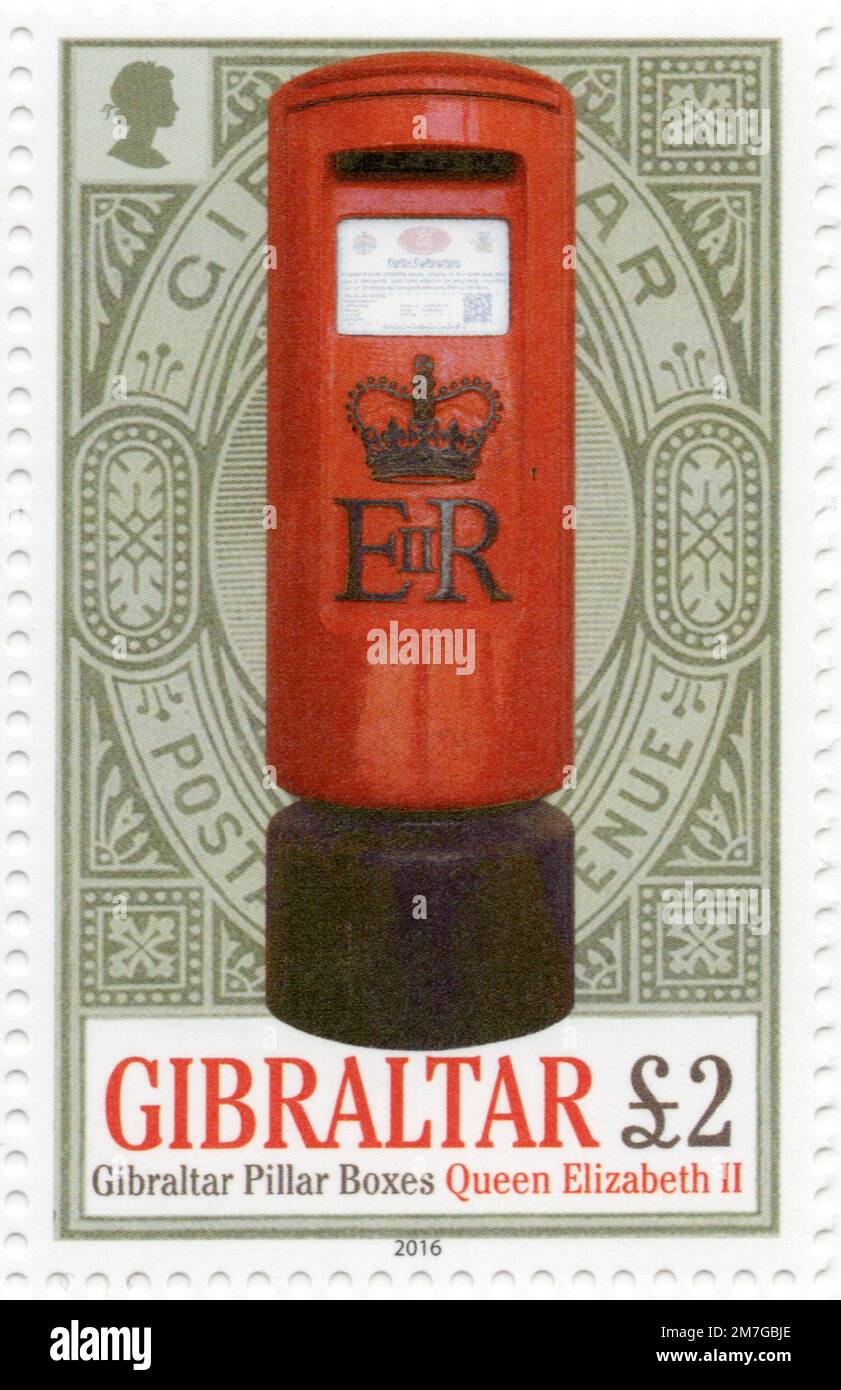 Queen Elizabeth II - Pillar Box - Royal Seal (Cyphers) Stock Photo