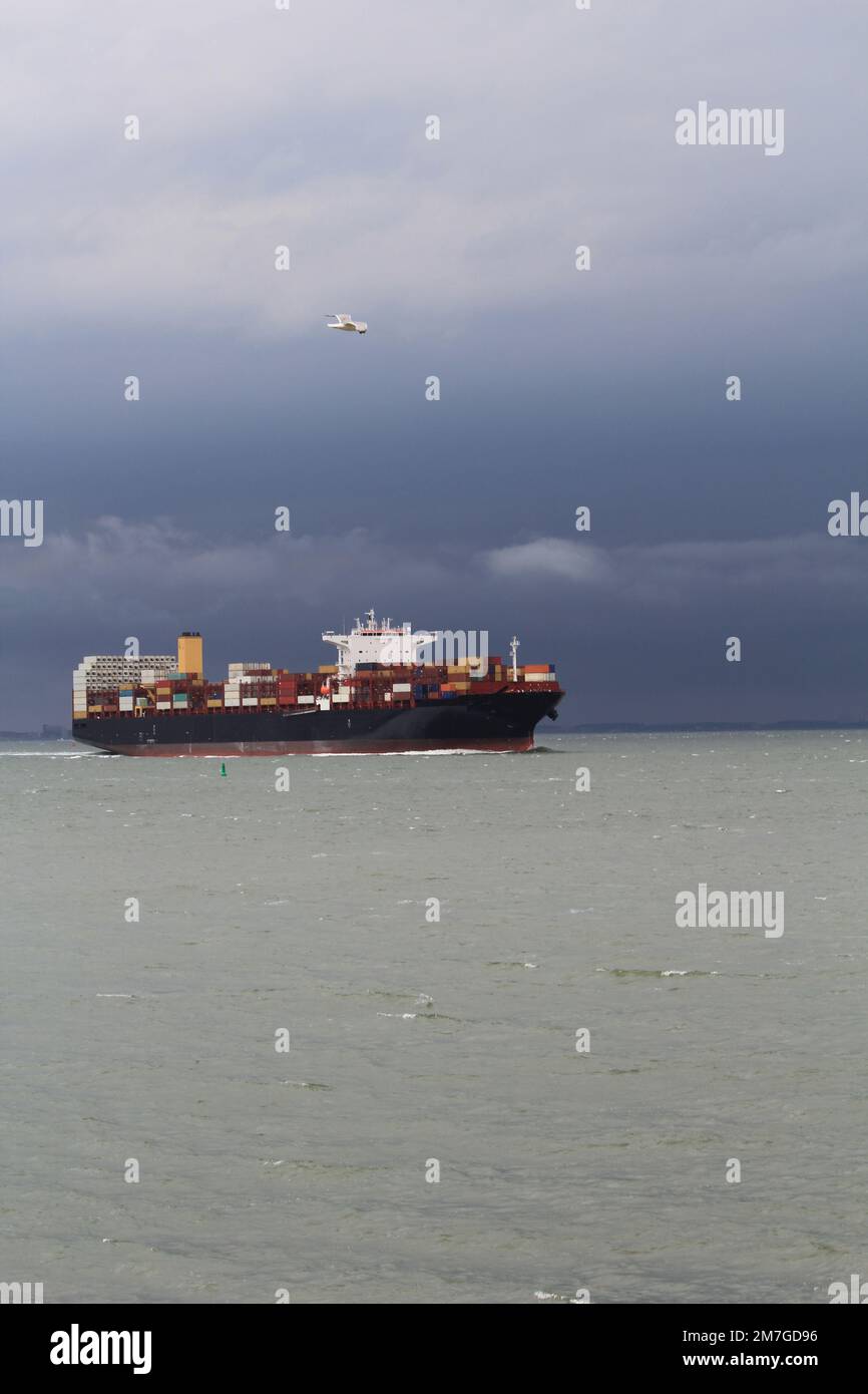 Container ship stormy sea hi-res stock photography and images - Alamy