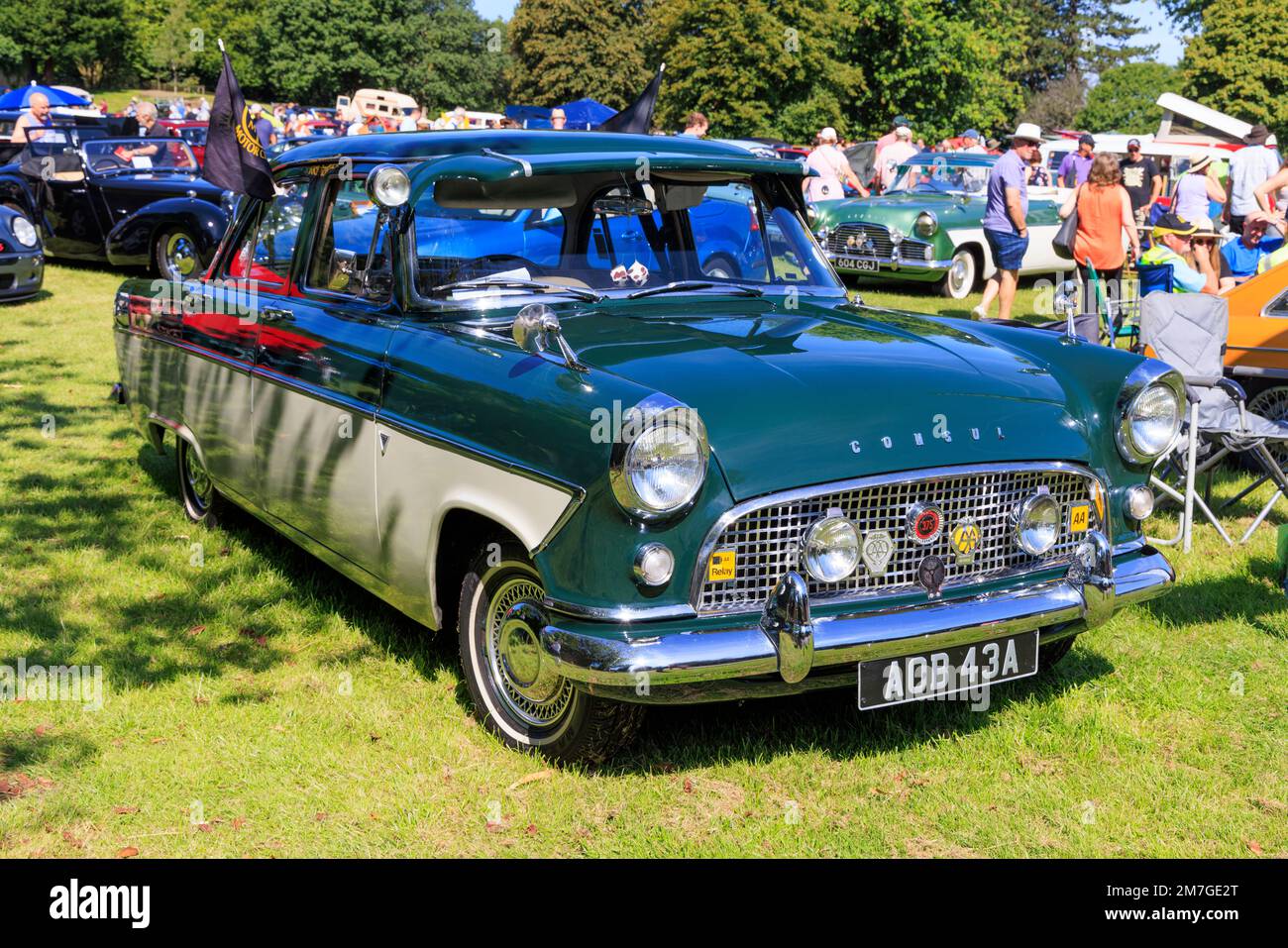 1963 Ford Consul Mark II (Lowline) at a classic car show in the Gnoll Country Park, Neath Port Talbot, Wales, UK Stock Photo