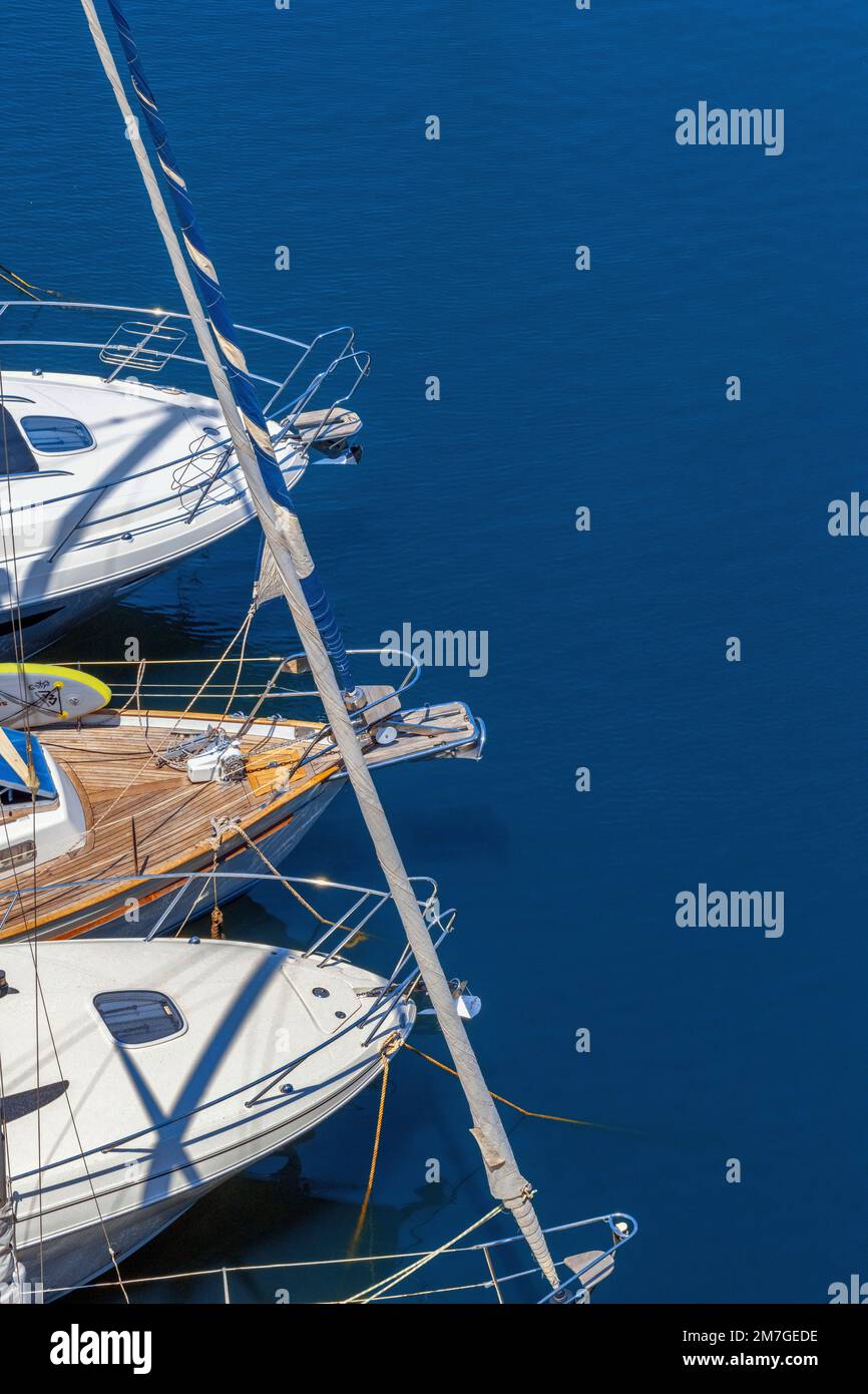 Sailboats in the harbour of Porto Cristo, Mallorca Stock Photo