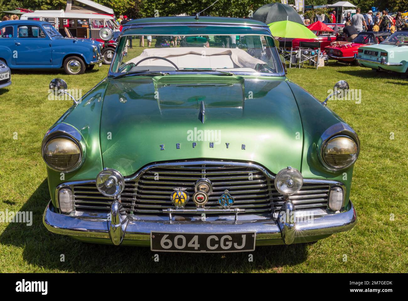 1961 Ford Zephyr at a classic car show in the Gnoll Country Park, Neath Port Talbot, Wales, UK Stock Photo