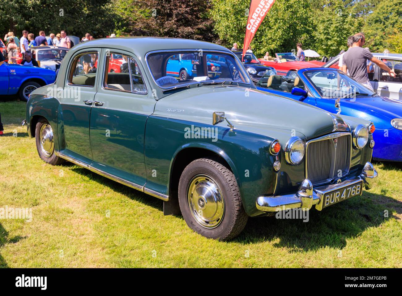 1964 Rover 110 at a classic car show in the Gnoll Country Park, Neath Port Talbot, Wales, UK Stock Photo