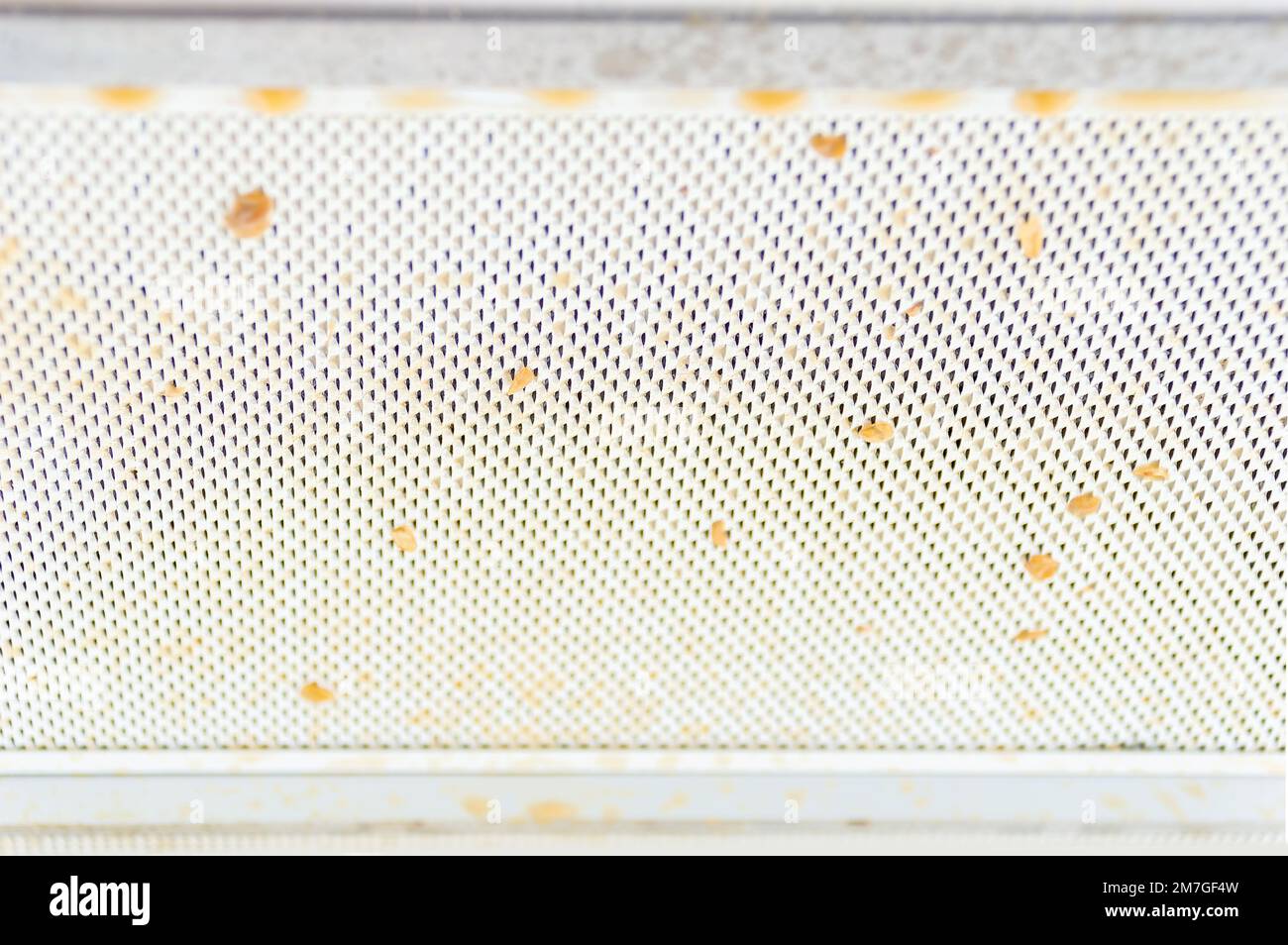 dirty metal kitchen hood cooker full of sticky cooking oil needed to be