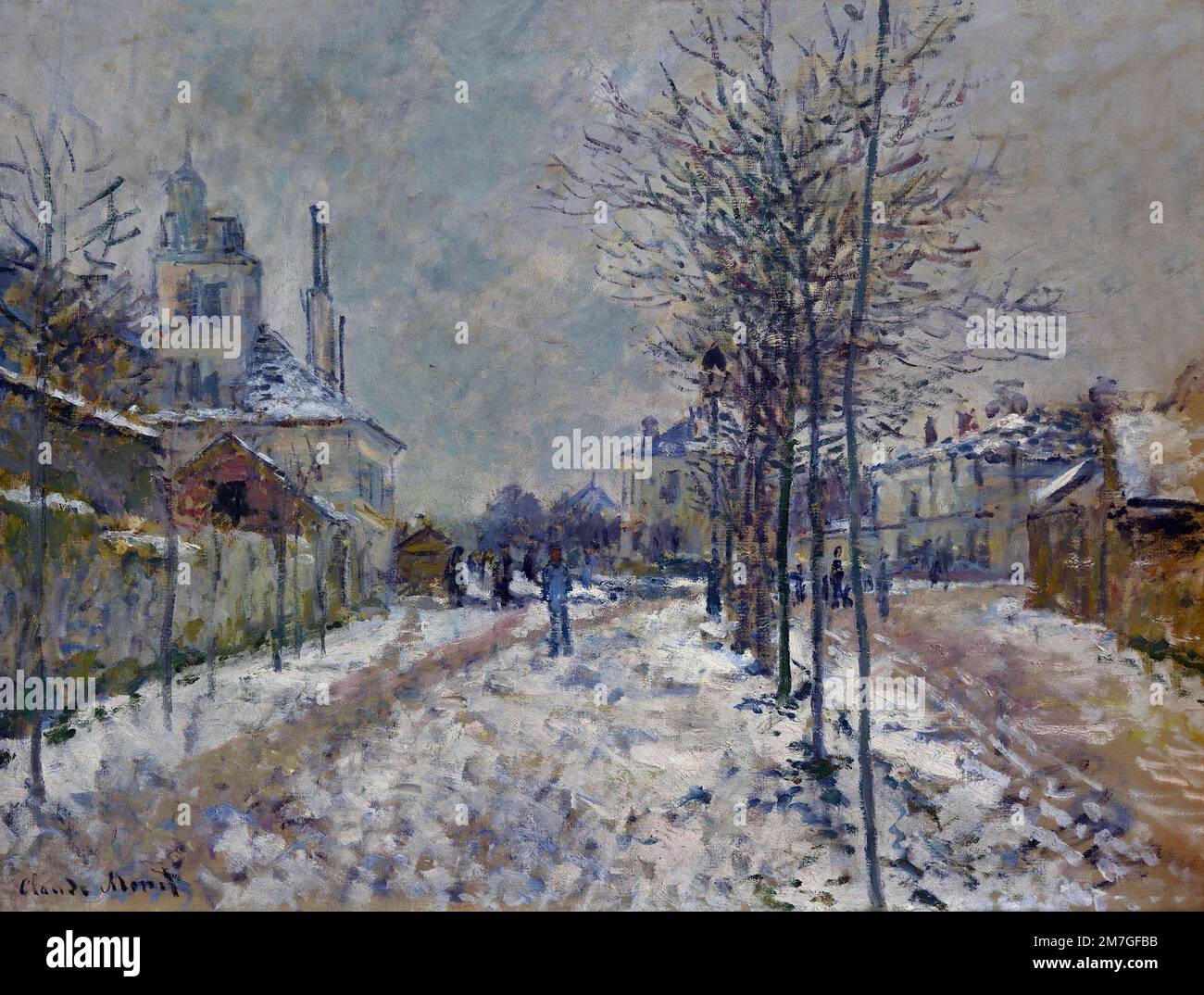 The Snow Covered Boulevard de Pontoise in Argenteuil, by Claude Monet  Paris, 1840 - Giverny, 1926 French, France. Stock Photo