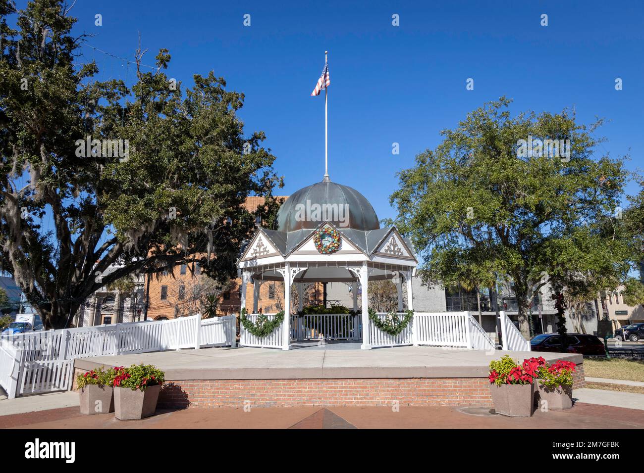 Photo of the gazebo on the square in Ocala, Florida on a beautiful sunny day Stock Photo