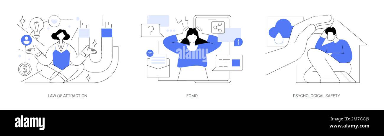 Positive and negative emotions abstract concept vector illustrations ...