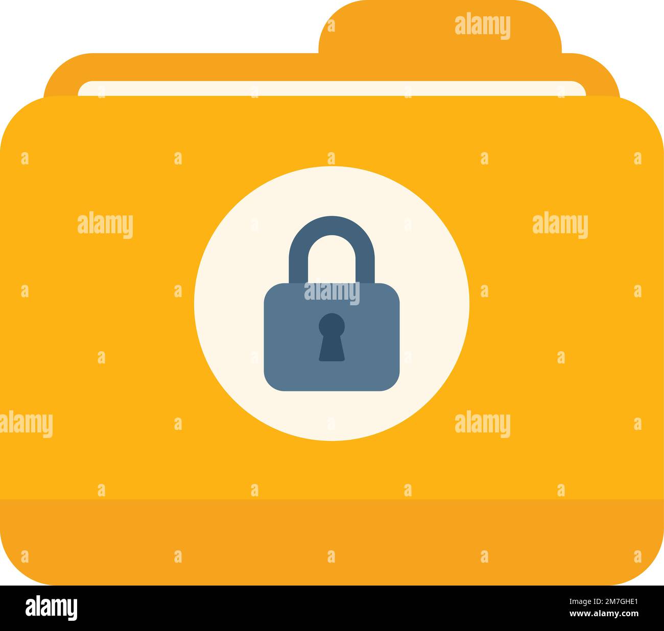 Folder lock icon flat vector. Safe personal. Information secure ...