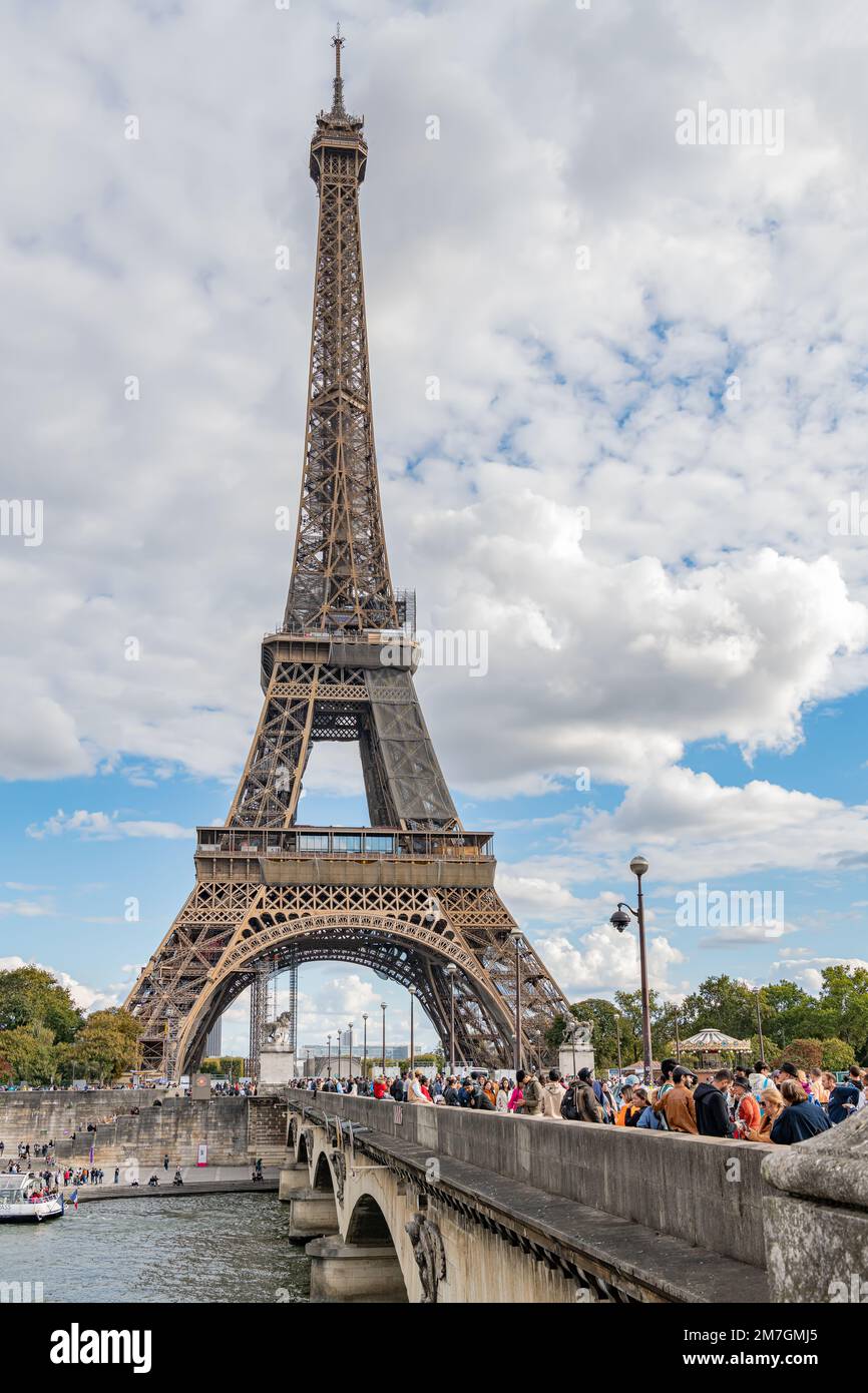 The Eiffel Tower from Pont d'lena, Paris, France, Paris, France Stock Photo