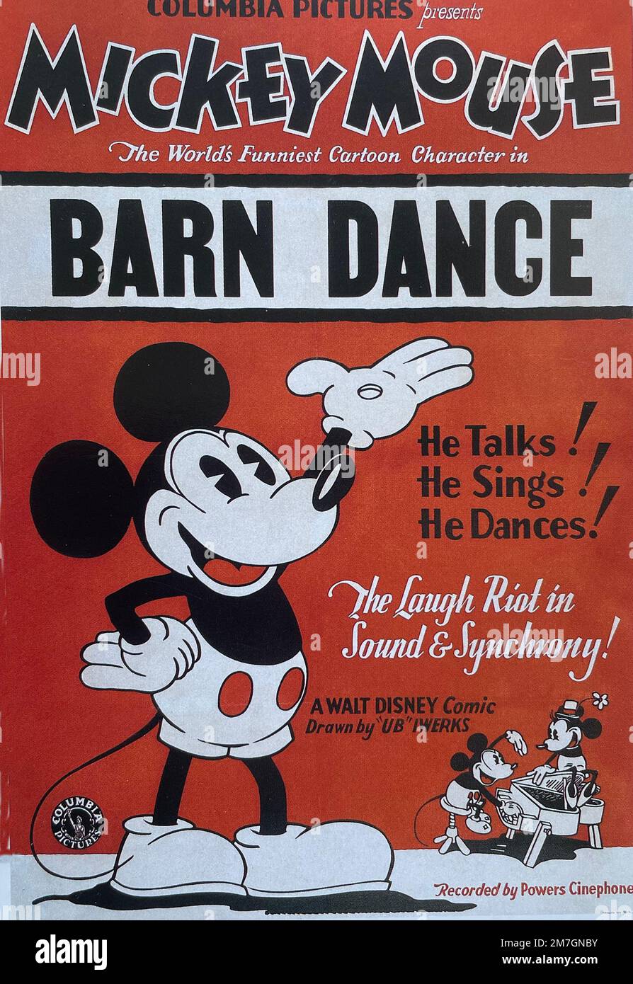 BARN DANCE 1929 Walt Disney/Columbia Pictures cartoon with Mickey Mouse Stock Photo