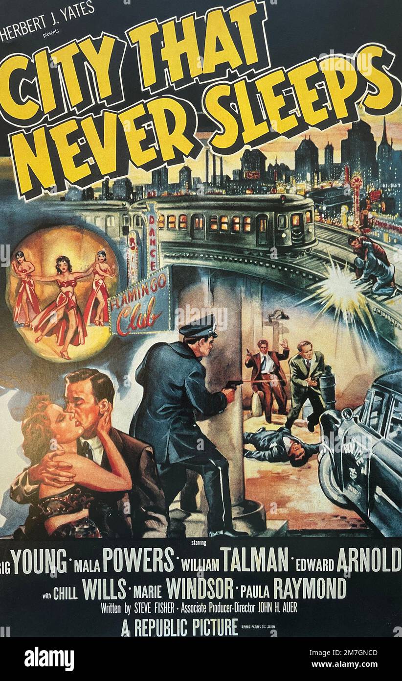 CITY THAT NEVER SLEEPS 1952 Republic Pictures nfilm Stock Photo