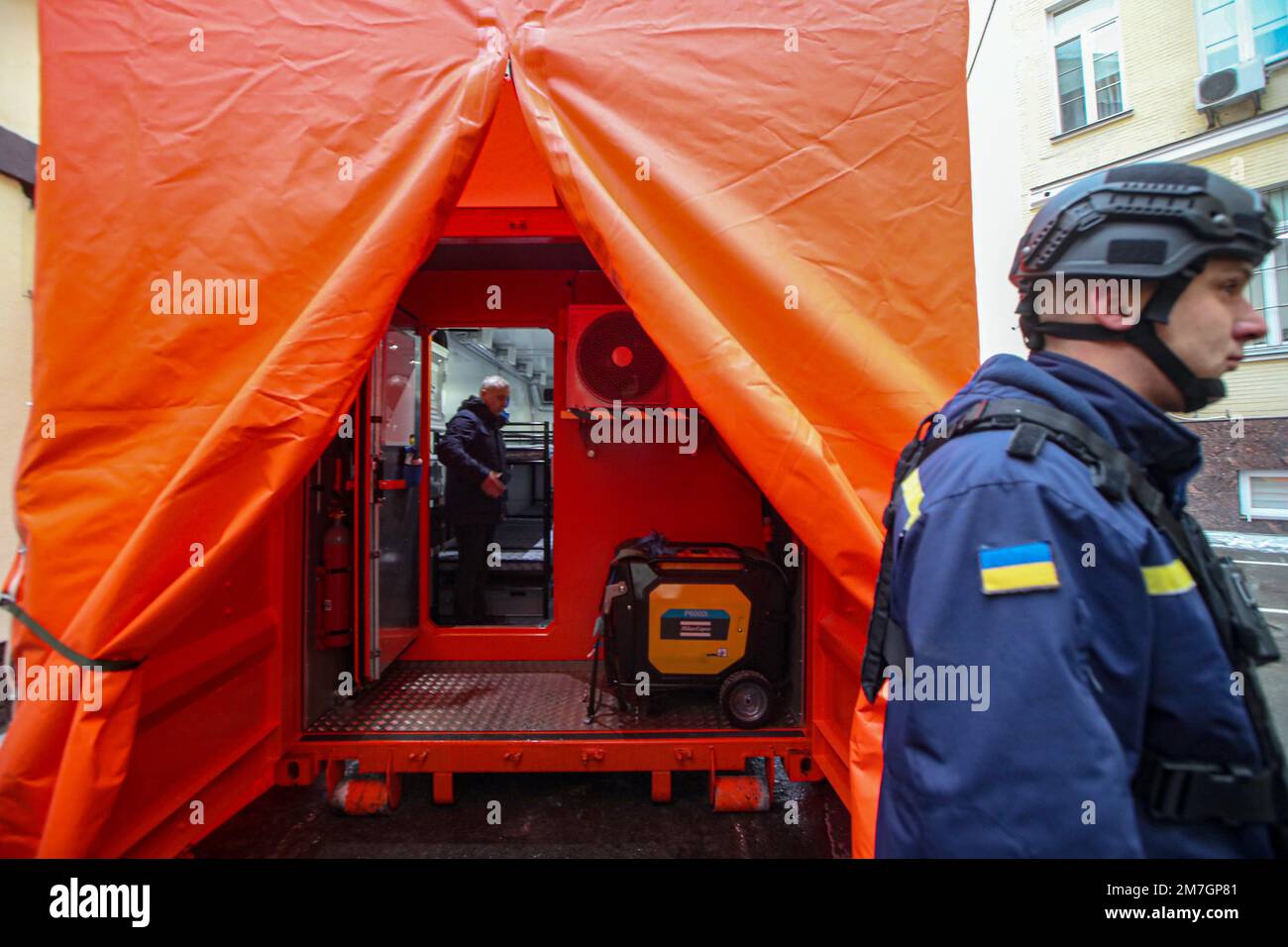 KYIV, UKRAINE - JANUARY 9, 2023 - One of the 10 armoured containers ...