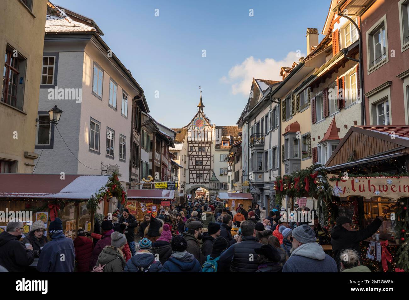 Christmas market, also called Maerlimarkt, in the historic old town of