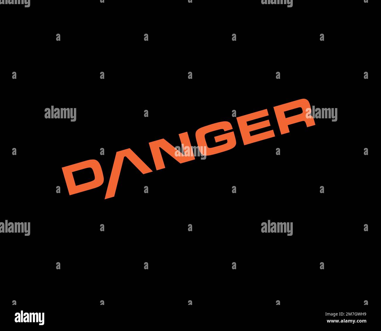 Danger Inc. rotated logo, black background Stock Photo Alamy