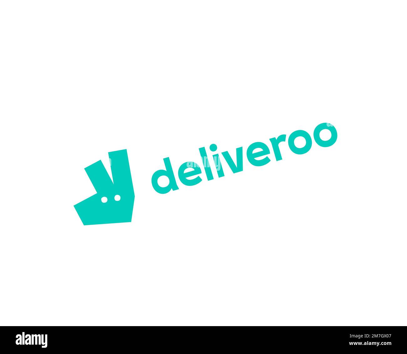 Deliveroo, rotated logo, white background Stock Photo - Alamy