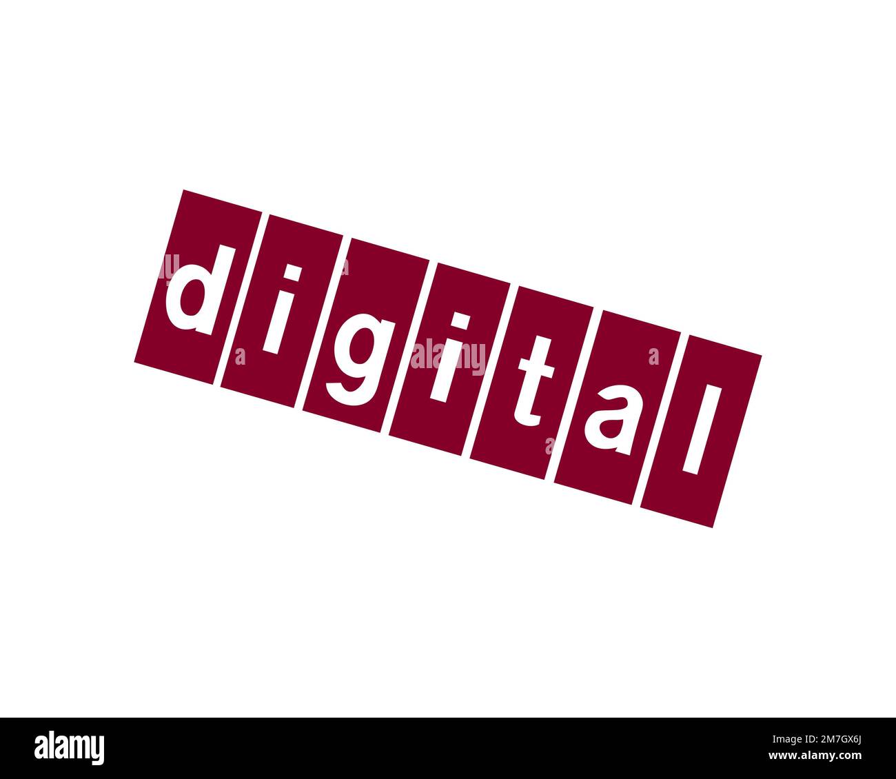 Digital Equipment Corporation, rotated logo, white background B Stock