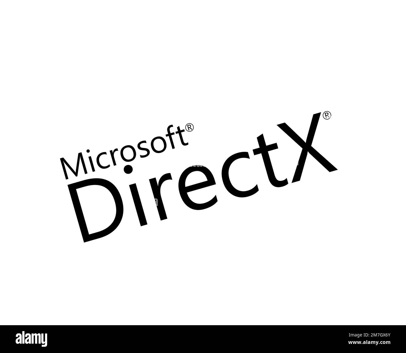 DirectX, rotated logo, white background Stock Photo