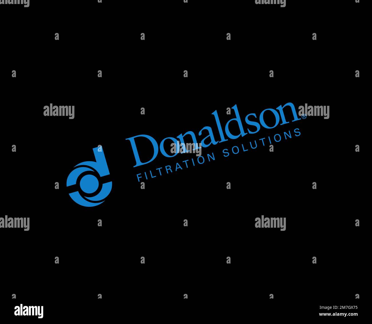 Donaldson Company, rotated logo, black background Stock Photo
